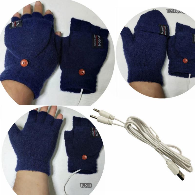 USB Clamshell Handschuhe USB Warme doppelseitige Heizung halb-Finger Handschuhe Radfahren Angeln Camping & Wandern Winter Halten warme