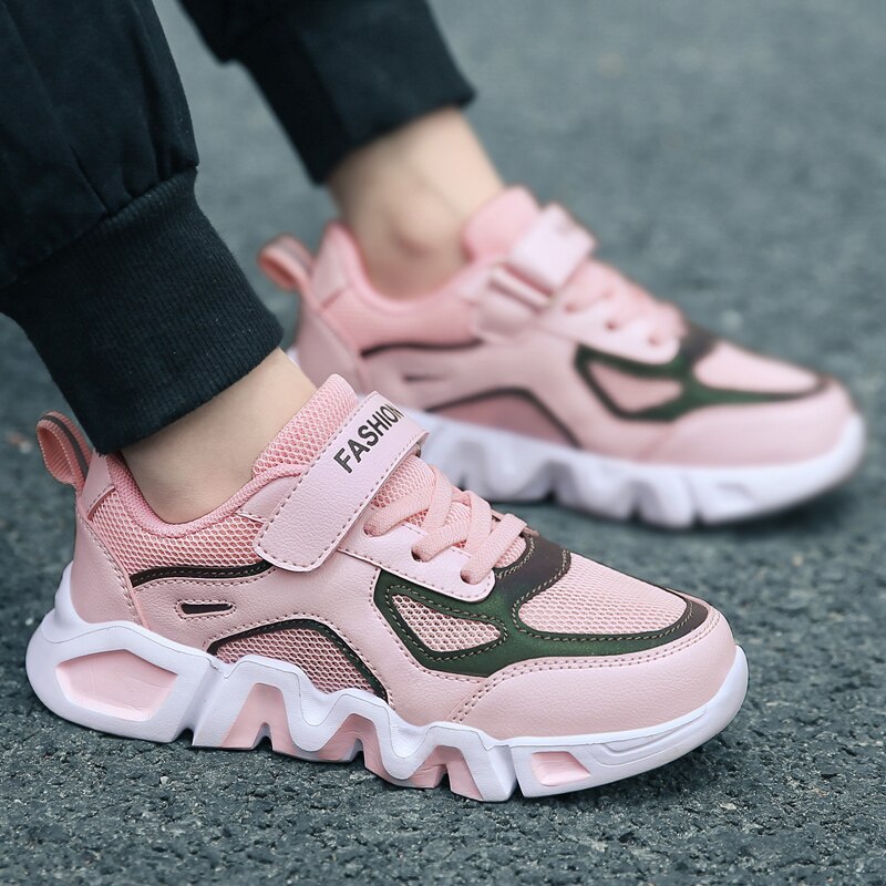 Kids Running Shoes Lightweight Outdoor Boys Girls Sport Walking Sneakers Beige Pink Children Running Sneakers Trainer