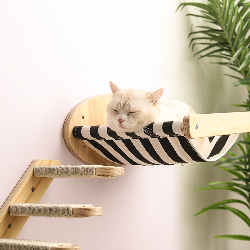 Pine DIY cat climbing frame cat wall hanging scratch column cat hammock staircase room cat toy