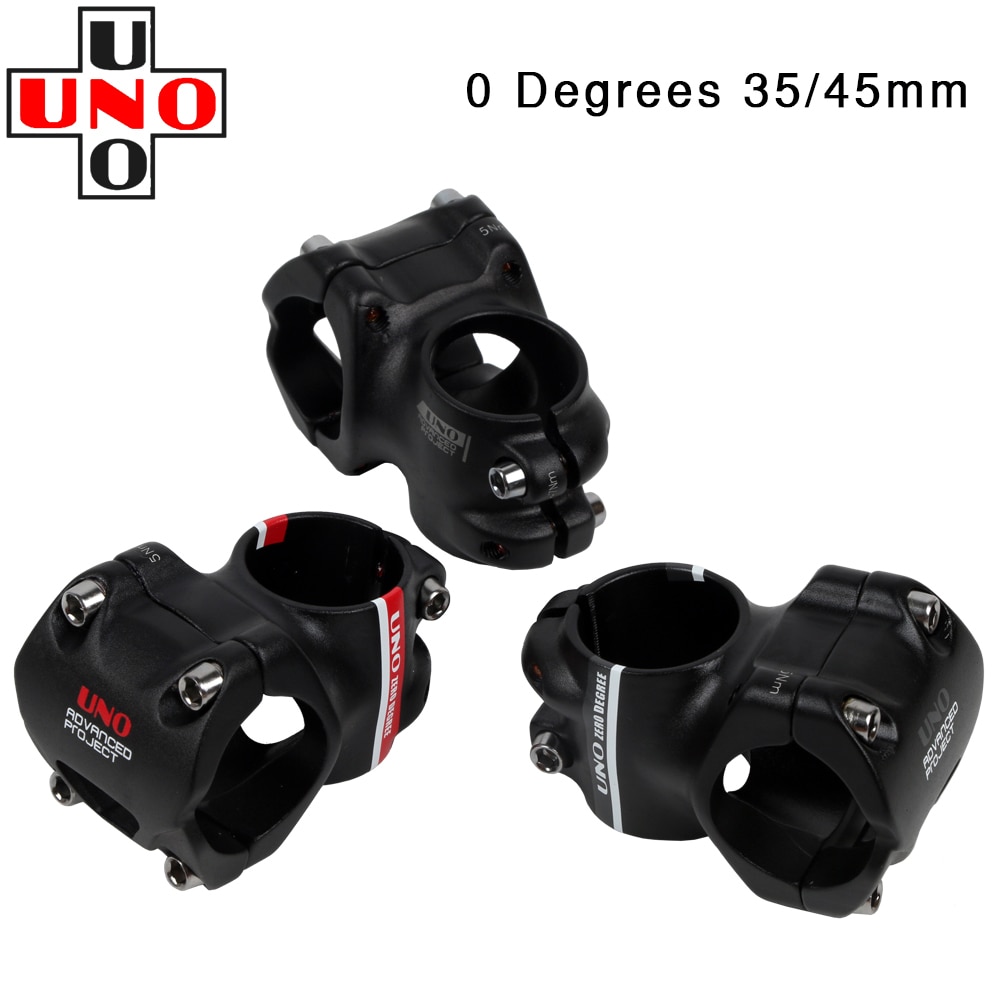 UNO AM DH Mountain Bike Stem 0 Degrees 35/45mm CNC 31.8 Road Bicycle Handlebar Stem