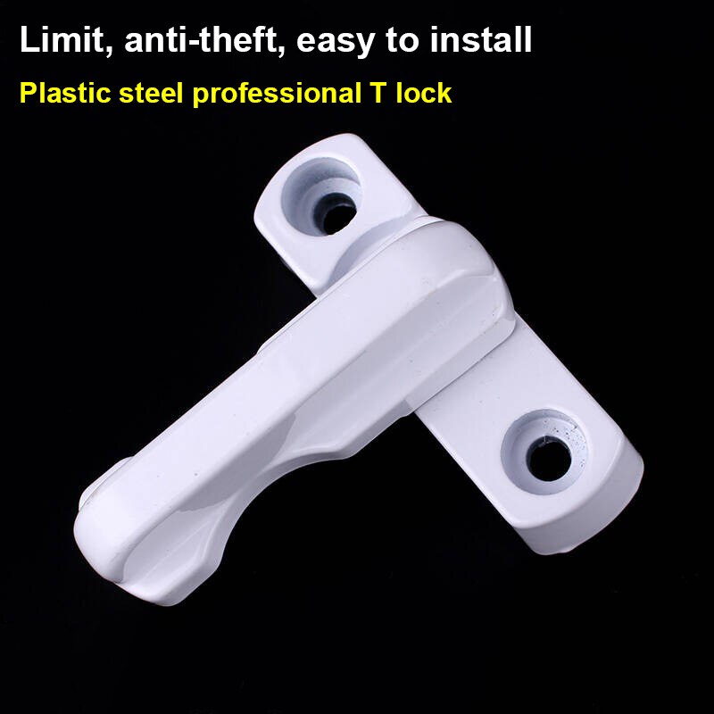 Plastic UPVC T-Shape Lock for Window Door Sash Jammers Extra Security Lock