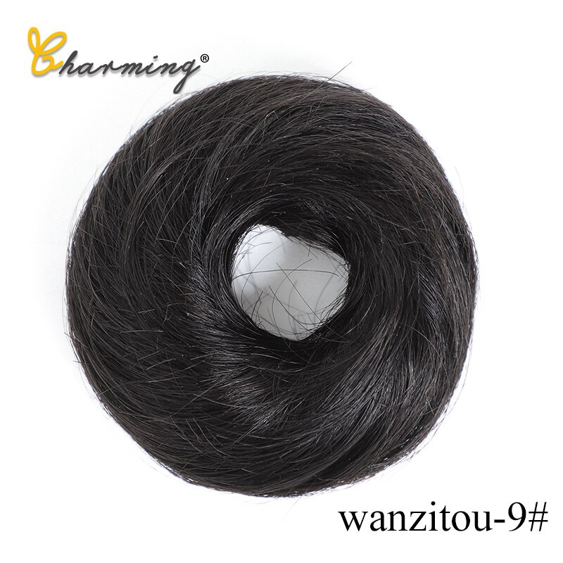 charmant 1 Stück Synthetische Chaotisch Chignon Krapfen Gary Braun Farbe 50g Haar Brötchen Pad Elastische Haar Seil Gummiband haar Erweiterungen: T1B/4/30