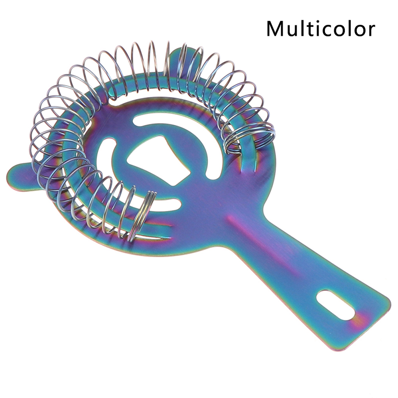 1pc Useful Stainless Steel Cocktail Shaker Bar Ice Strainer Wire Mixed Drink Bartender Tool Bar Accessories: Multi-color