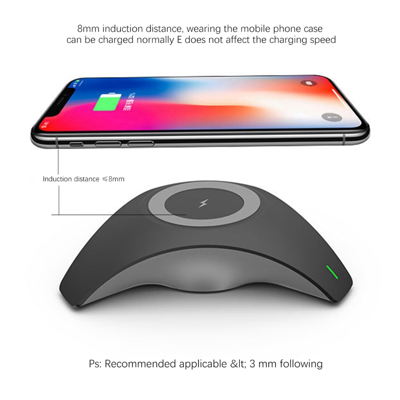 Kabelloses ladegerät mit 10w qi-schnellladestationen für büro und zuhause, kompatibel mit iphone und samsung