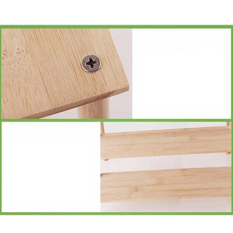 Model Display Rack Bamboo Trapezoidal Small Shelf Desktop Storage Display Rack
