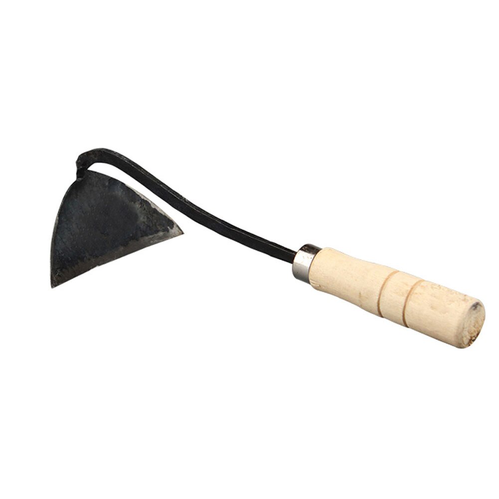 Hand Plow Wooden Short Handle Hoe Korean Style Traditional Garden Digger Tool for Better Home Garden USJ99