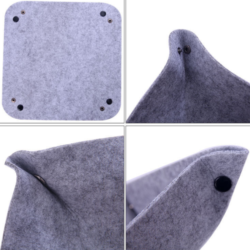 Enipate Felt Foldable Storage Trays for Dice Table Games Key Wallet Coin Box Tray Square Placemat Storage Box Desktop Decorative