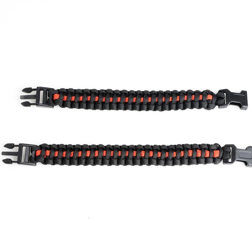 Dunne rode lijn paracord survival armband buitenshuis sport 550 paracord armband voor kinderen volwassen