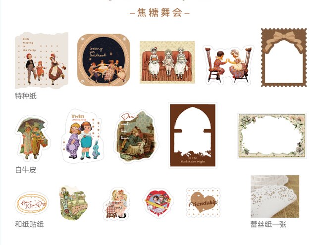 30Stck Jahrgang märchen stadt serie Material paket DIY scrapbooking Basis Collage tagebuch fotoalbum foto requisiten dekoration: E 30Stck 1Tasche