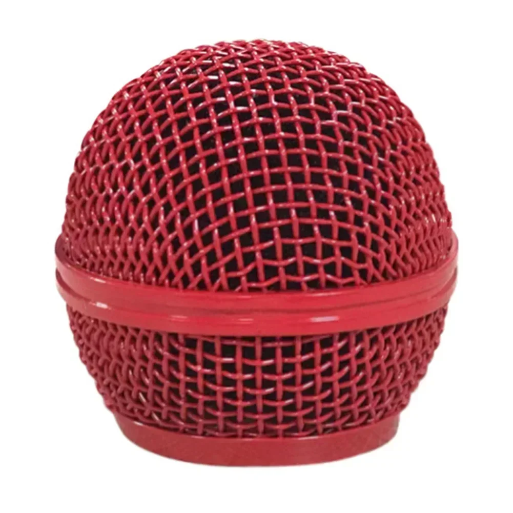 Microfoongrillkop voor 58A microfoon voor Shure Beta stalen microfoongrill Mesh Head DIY vervangende onderdelen ﻿: Rood