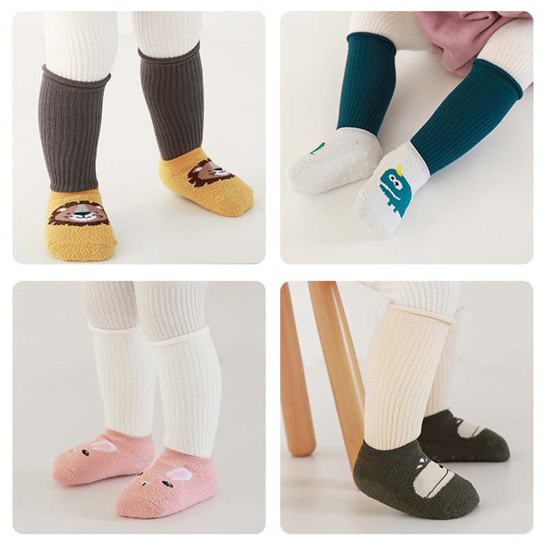 Warmom Knie Hoge Babysokjes Pasgeboren Sokken Voor Meisjes Katoen Cartoon Baby Jongens Sokken Anti Slip Casual Baby Been warmers