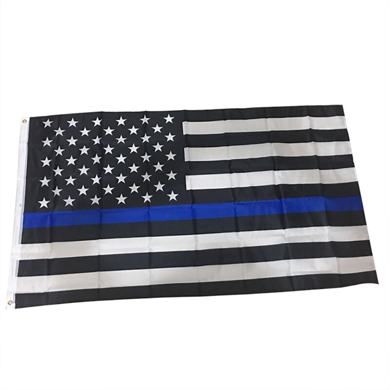 Blau Schwarz Amerikanische Flagge Blau Linie UNS Flagge Für Unterstützung Polizei Und Polizeibeamte