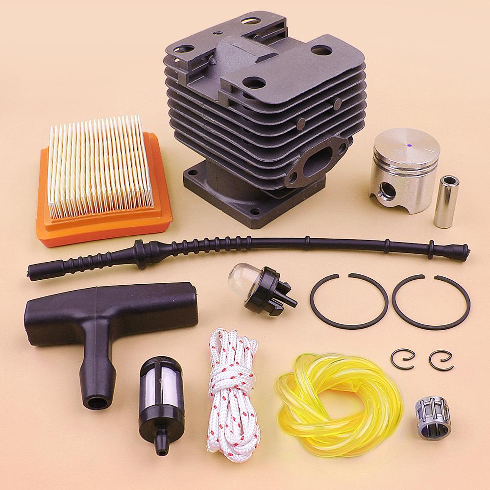 35mm zestaw tłoka cylindra dla Stihl FS120 FS200 FS250 filtr paliwa linia mieszek pompy łożyska rozrusznik uchwyt rękojeści liny trymer