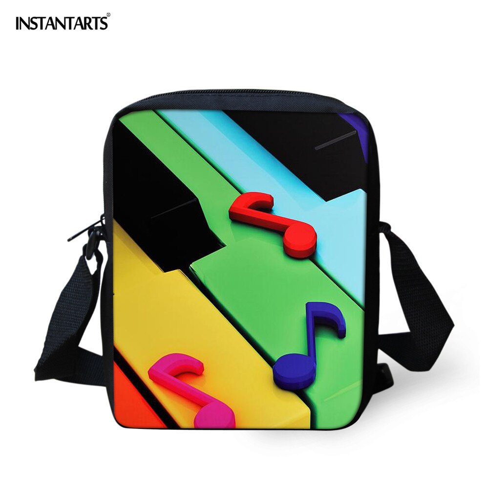 INSTANTARTS najnowsza muzyka kolorowa klawiatura pianina drukuj Mini Messenger torby studenci moda szkoła Bookbags Casual Crossbody Bag
