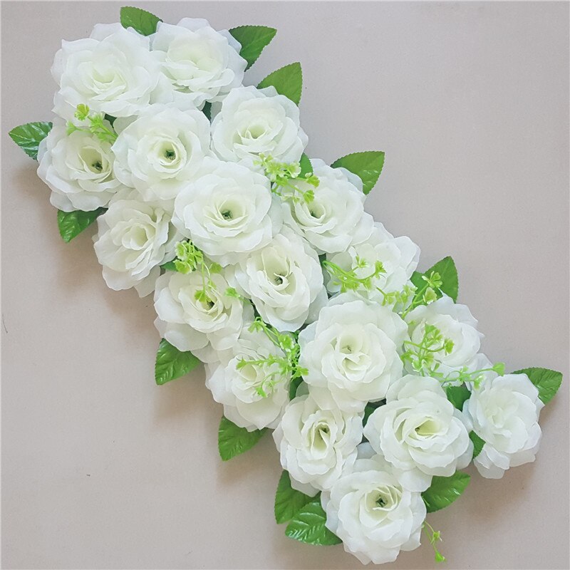Artificial Rose Row Wedding Flower Row Arch Flower Four Corners Chamber Floral Arrangements Wedding Road Lead Pergola Happiness: Milky White