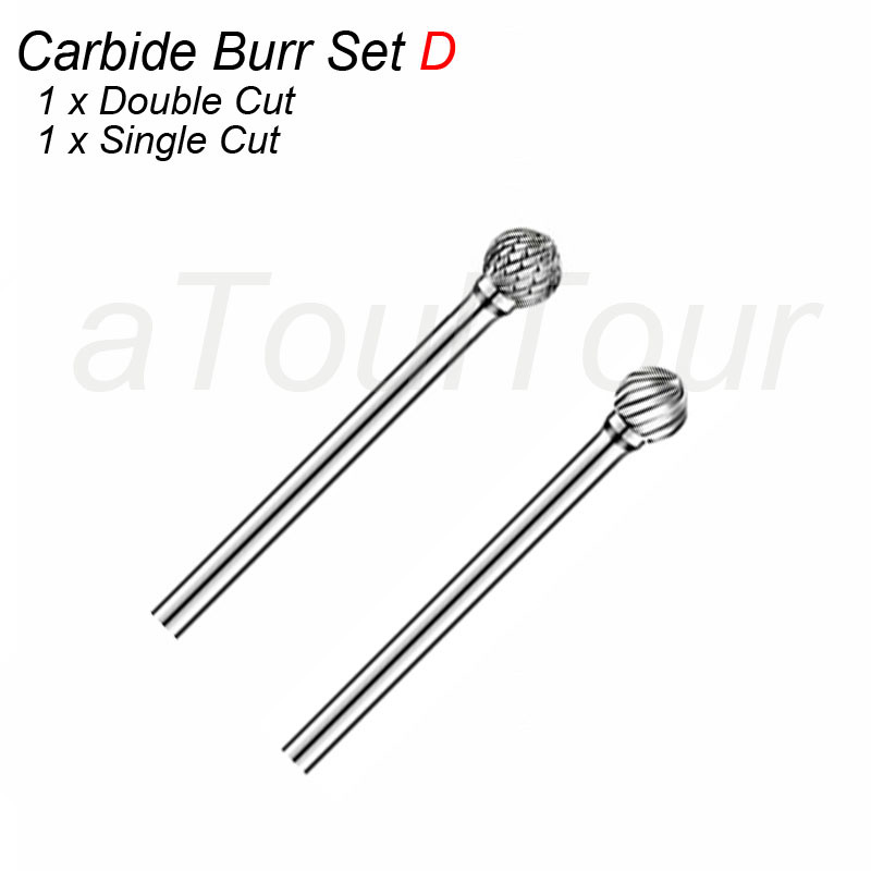 3mm Shank Cutter Tungsten Carbide Milling Cutter Bit Rotary Tool Burr Double Single Cut for Metal Wood Plastic Stone Grinding: Milling Bit Cutter D