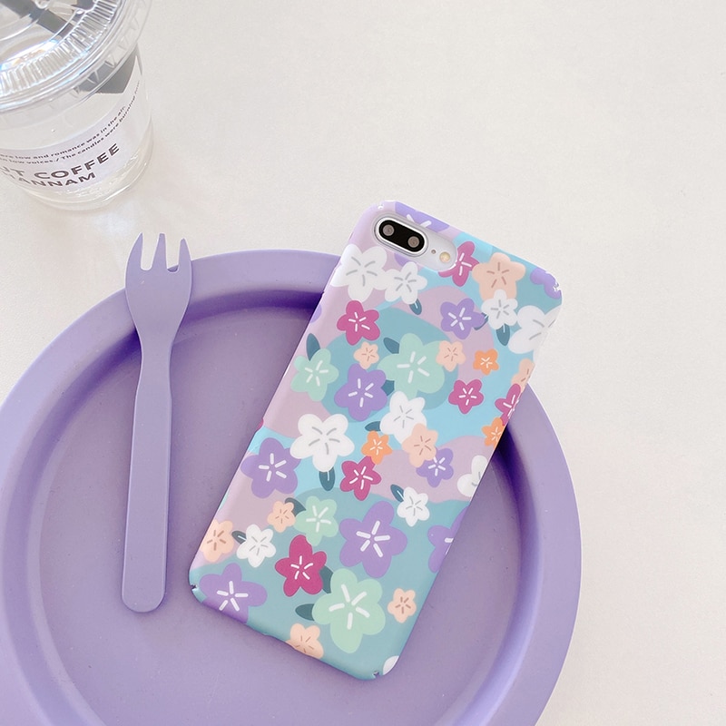 Harde pc-telefondeksler til xiaomi 6 6x 8 lite 9 se fargede blomster matt deksel til redmi Merk 7 Merk 8 pro  k30 k20 bakdeksler