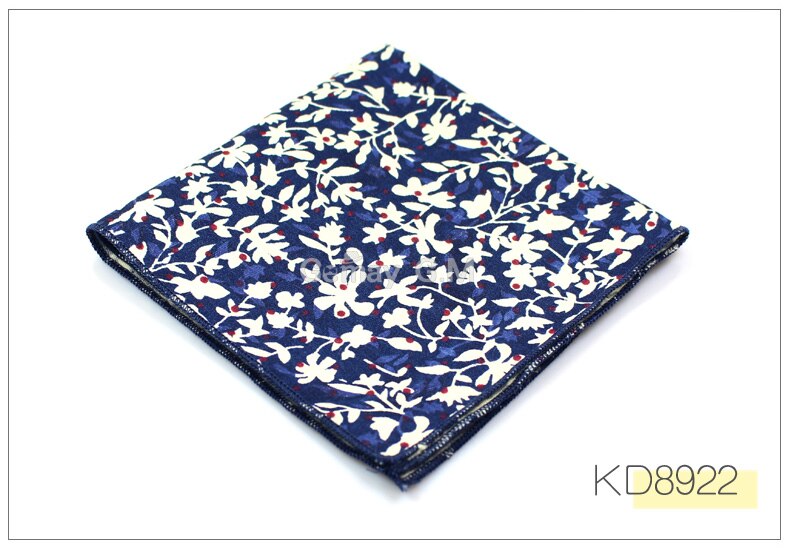 Merk casual heren katoenen zakdoeken geweven bloemenprint pochet heren bruiloft feest zakdoek zachte handdoeken zakdoek: Kd8922