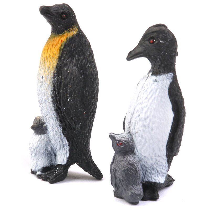 Plastic Penguin Ocean Animal Toy Model 8pcs Black + White