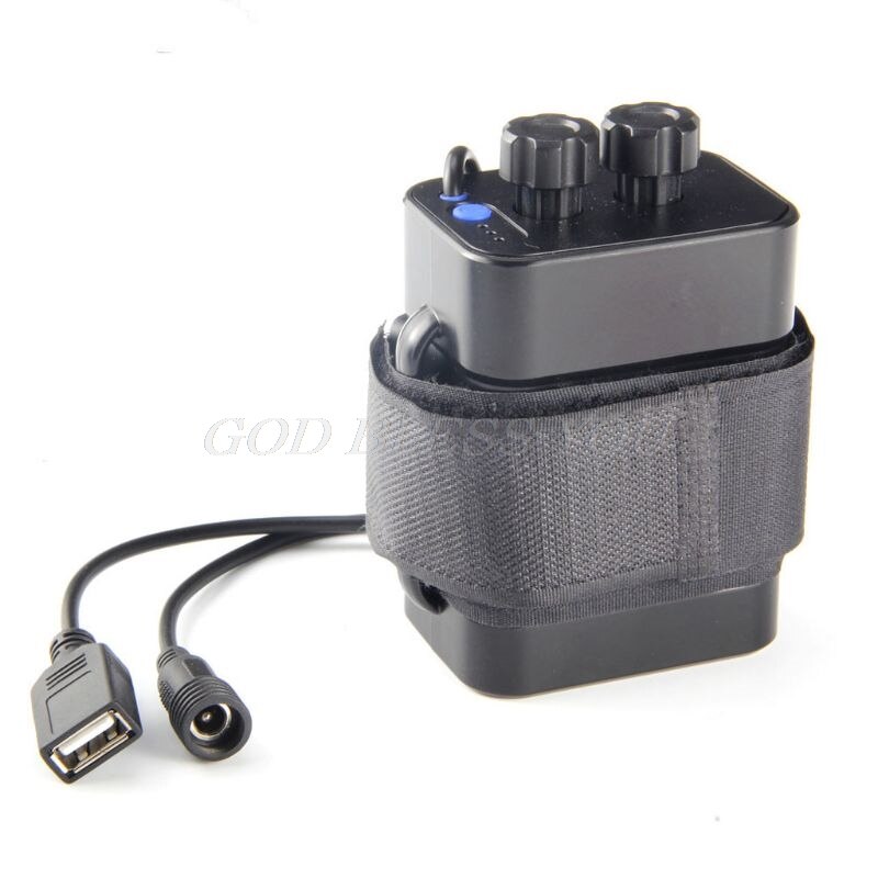 Waterproof DIY 6x 18650 Battery Case Box Cover with 12V DC and USB Power Supply for Bike LED Light Cell Phone Router: black