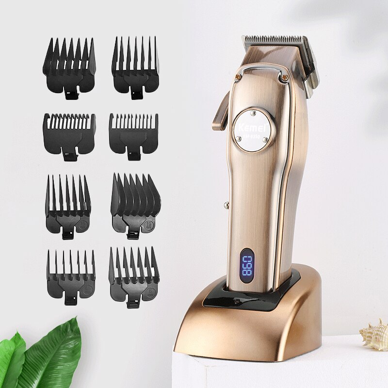 Kemei Elektrische Tondeuse Voor Mannen Professionele Tondeuse Oplaadbare Scheermes Kapper Cordless Tondeuse Haar Snijmachine