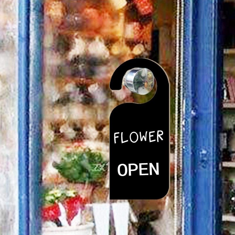 12 Pcs Wooden Door Sign Hanger Mini Double-Sided Wood Blackboard Chalkboard Message Notes Memo Board Door Knob Hanger Sign