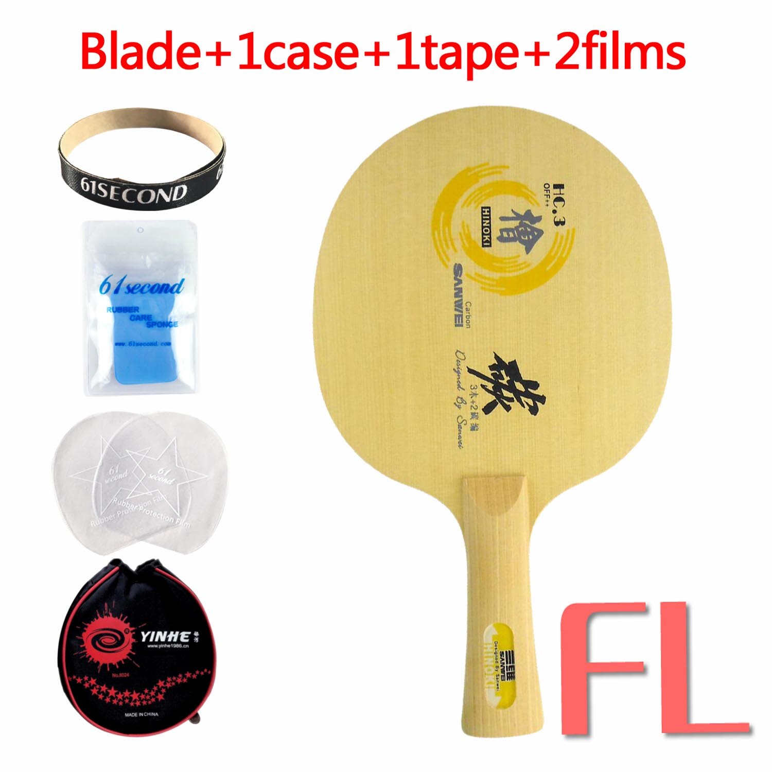 Sanwei HC.3 HC 3 HC-3 HC-3S HC3S Table Tennis PingPong Blade: FL with YBM case