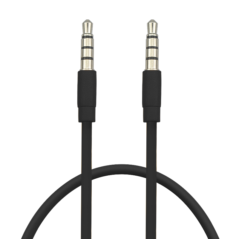 JianHan 4 Poles Aux Cable Audio Jack 3.5 mm for Car Headphone Beats Aux Speaker: black / <=0.5m
