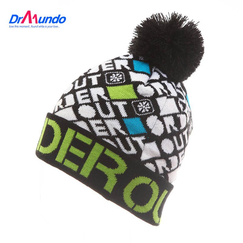 Stickning vinter bomull snowboard mössa märke mössor hip hop varma skidhattar gorros bonnetsr skullies för kvinnor och män