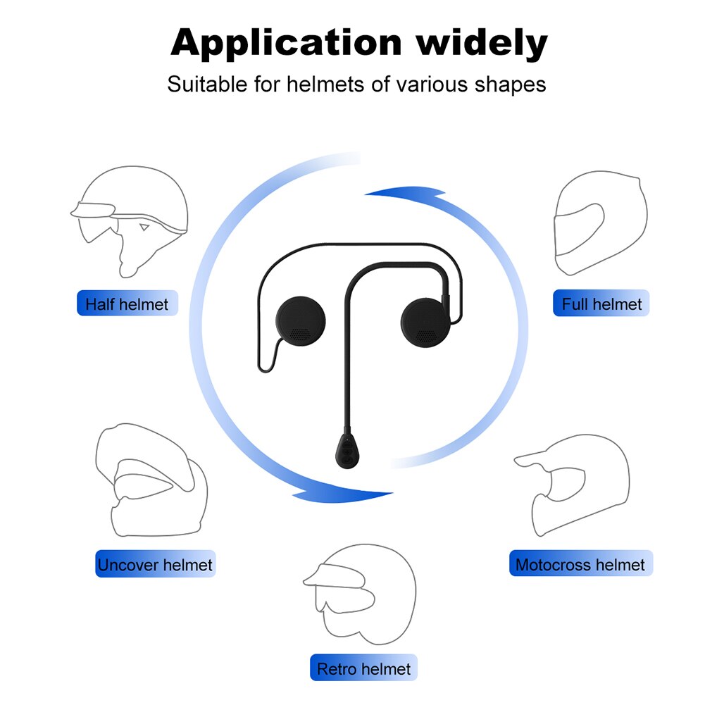 VODOOL Bluetooth 5.0 Moto Helmet Headset Wireless Handsfree Stereo Earphone Motorcycle Helmet Headphones MP3 Speaker
