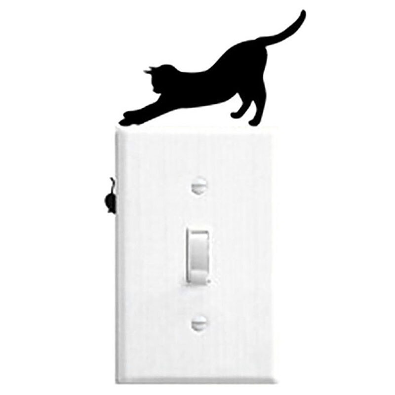 DIY Funny Cute Black Cat 3D Cartoon Animls Switch Decal Wall Stickers Home Decals GJJJTZ843