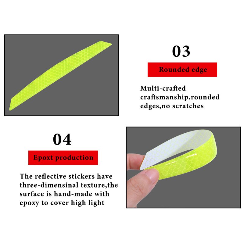 4pc 5 kleuren autodeur reflecterende sticker waarschuwingstape auto reflecterende sticker reflecterende tapes autostyling veiligheid autodecoratie
