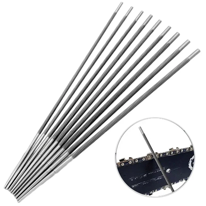 Lima de motosierra eléctrica redonda, 3 uds., 4mm/4,8mm/5,5mm, afilador de archivos, cadenas de motosierra, accesorios de herramientas manuales para carpintería