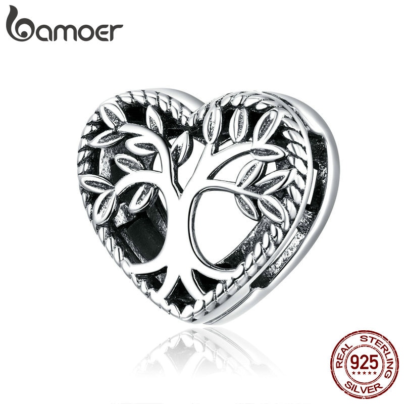 Bamoer Albero della Vita Perle di Metallo per Le Donne Monili Che Fanno 925 sterlina Argento di Fascino per il Braccialetto gioielli Fai Da Te tariffa Braccialetto SCX119