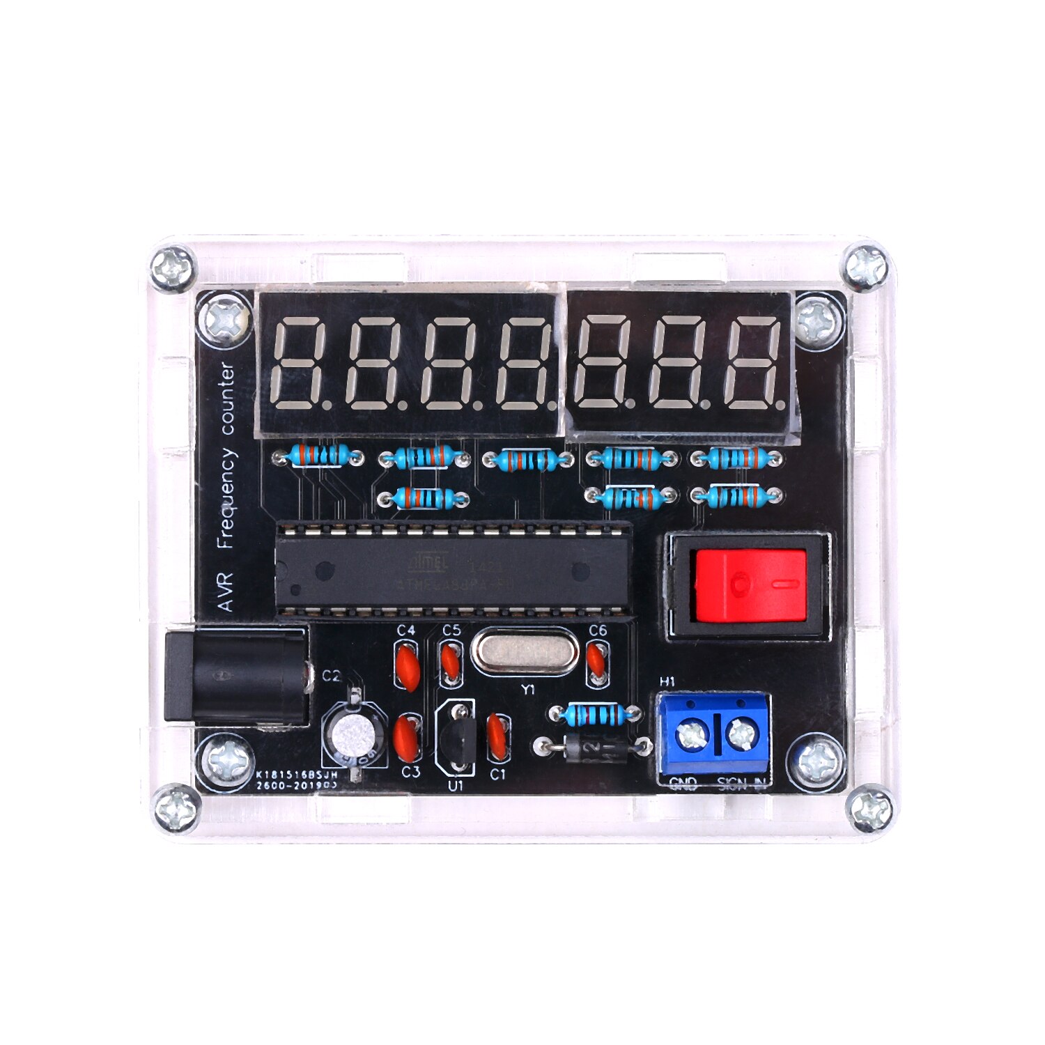 10MHz Frequency Meter DIY Kit AVR Frequency with Shell Counter Cymometer Frequency Measurement 0.000 001Hz Resolution