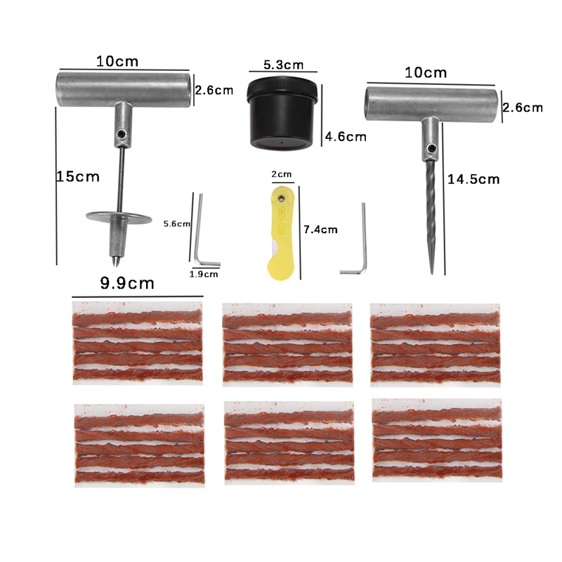 Auto Tire Repair Kit Auto Van Motorcycle Bike Tire Repair Tools Emergency Heavy Duty Tubeless Bandpunctuur Repair Kit