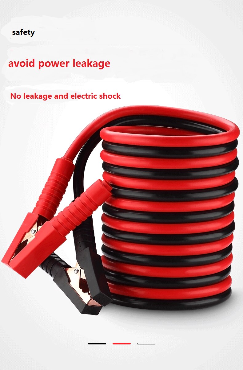 3m auto booster taubane start startkabel nødstrøm lading batteri booster ledning kobbertråd med klips klemme 5