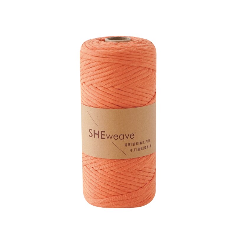 Enkele Streng Macrame Koord, Macrame Touw 3 Mm × 100 M (109yd) kleurrijke Katoenen Koord Voor Macrame Benodigdheden, Muur Opknoping: orange