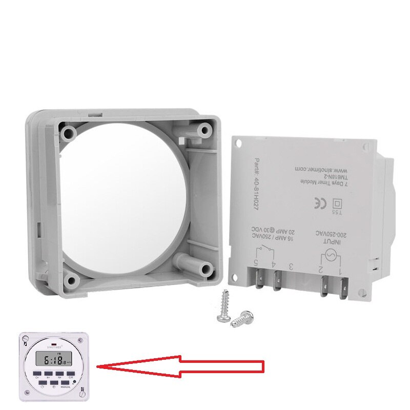 6v dc timer switch 7 dage programmerbar tidsrelæ med 12/24hr format ur display stort lcd 1.6 tommer genoplad batteri indeni: Med kabinet