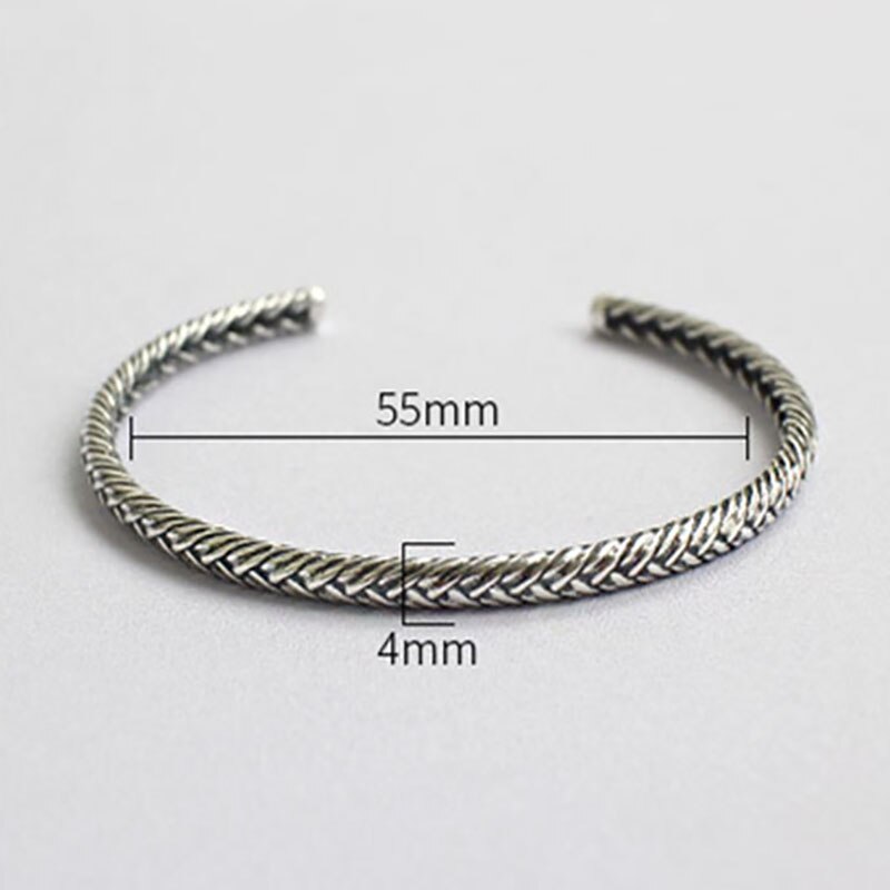 Foxanry 925 Sterling Silber Paar Manschette Armreif & Armbinde Jahrgang Kreative Partei Armbinde Schmuck für Frauen Größe 56mm Einstellbar