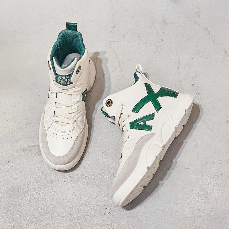 Dames winter hardloopschoenen bekroond vrouwelijke toning sneakers ademende casual sneakers voor dames hoge top sportschoenen: Groente / 37