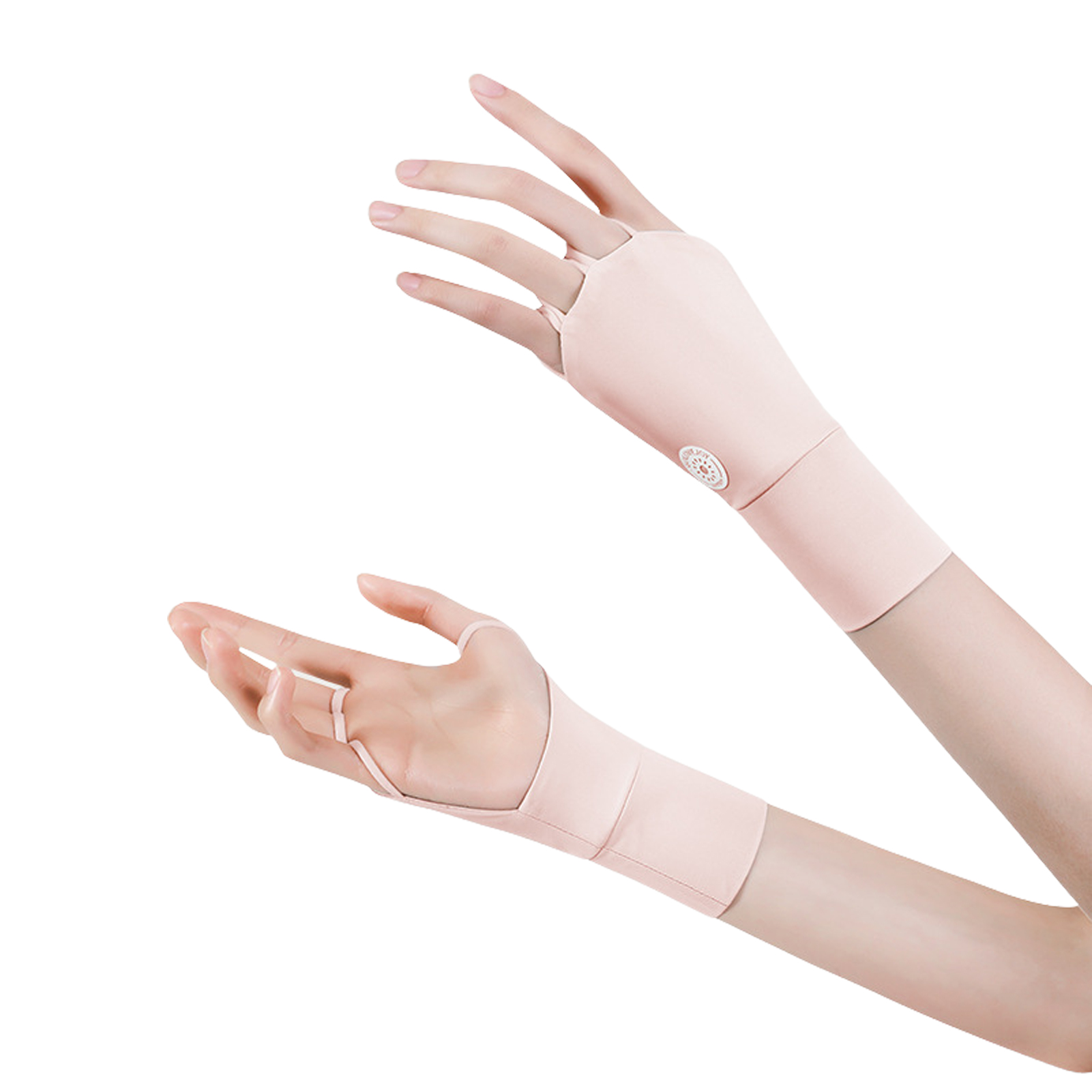 Halbe Golf handschuhe Golf handschuh Sonne UV Schutz Golf offen gefingert Eis Seide Sonnenschutz halb cool und atmungsaktiv für Frauen Tropfen Hüfte: Rosa