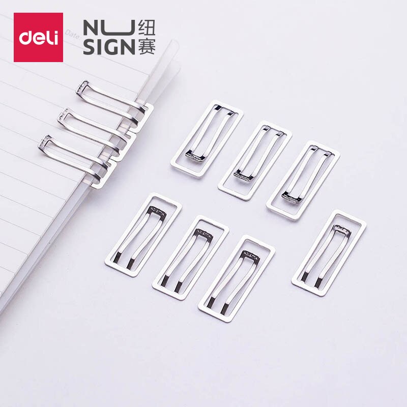 Deli 10pcs Paper Note Clip Safety Pin Large Metal Bill Document Data Storage Fixed U-shaped Stationery Office Supplies