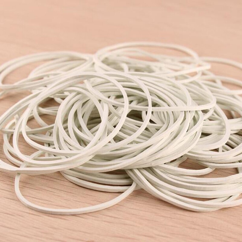 500 Stks/pak 50 Mm Witte Kleur Rubber Band Sterke Elastische Band Briefpapier School Office Home Supply Rubber Tie