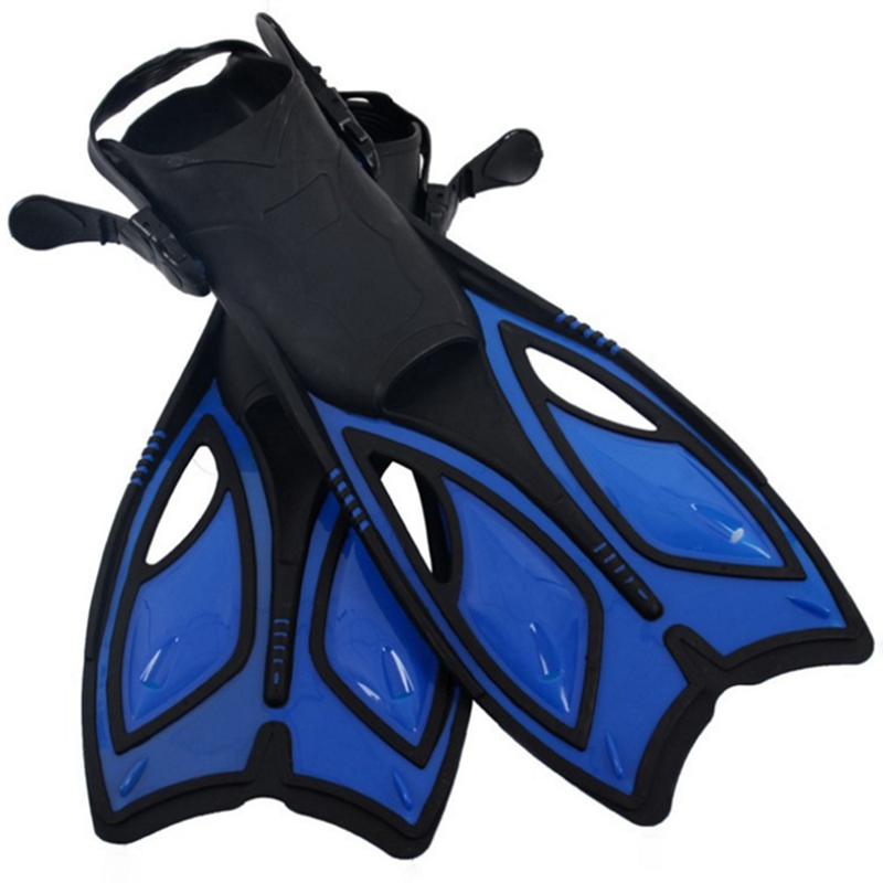 Snorkel Vinnen Duiken Vinnen Met Verstelbare Open Hak Scuba Flippers Travel Size Zwemmen Vinnen Voor Volwassenen: Blue / S