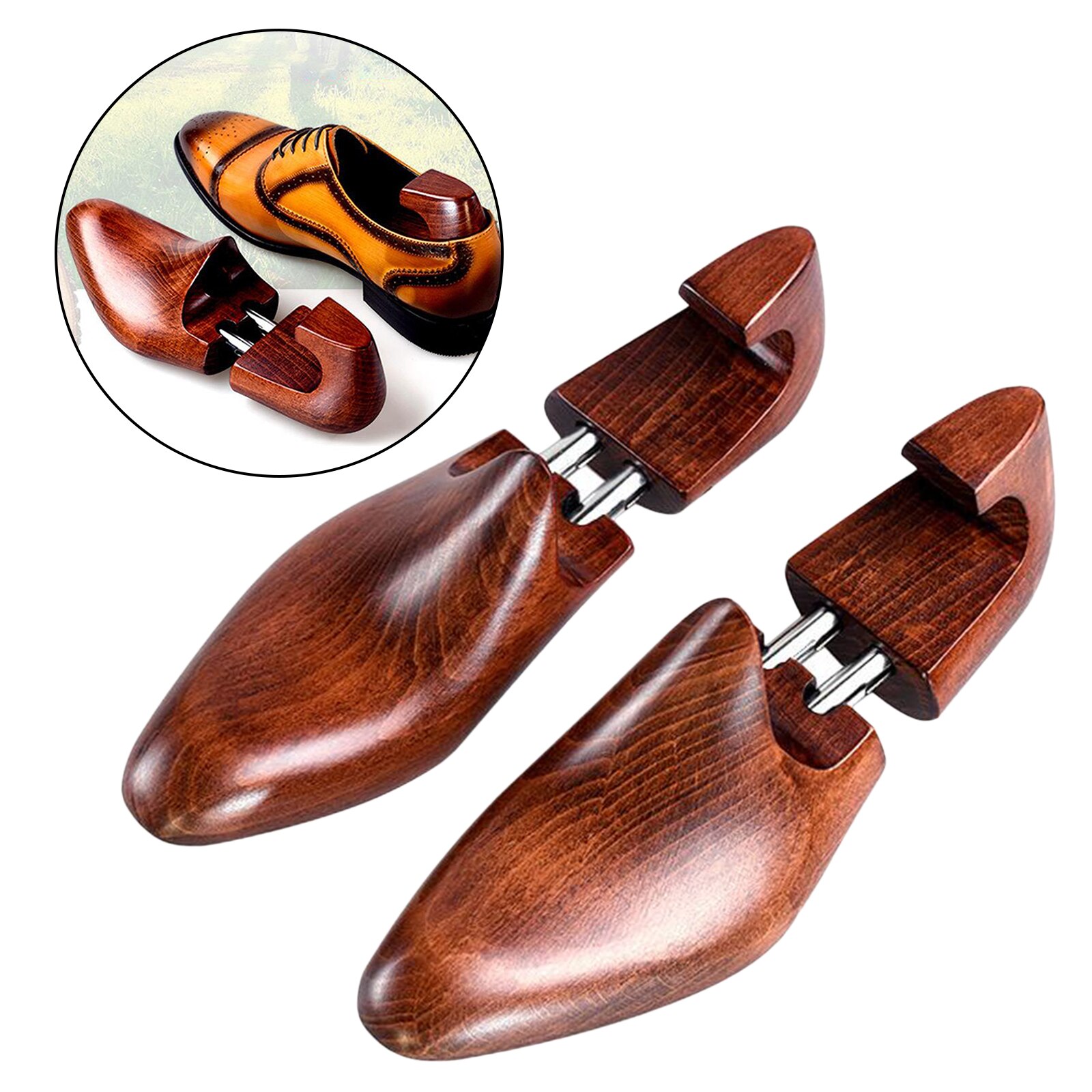 Alargador de árvore de sapato madeira natural modelador ajustável para sapatos casuais/de couro
