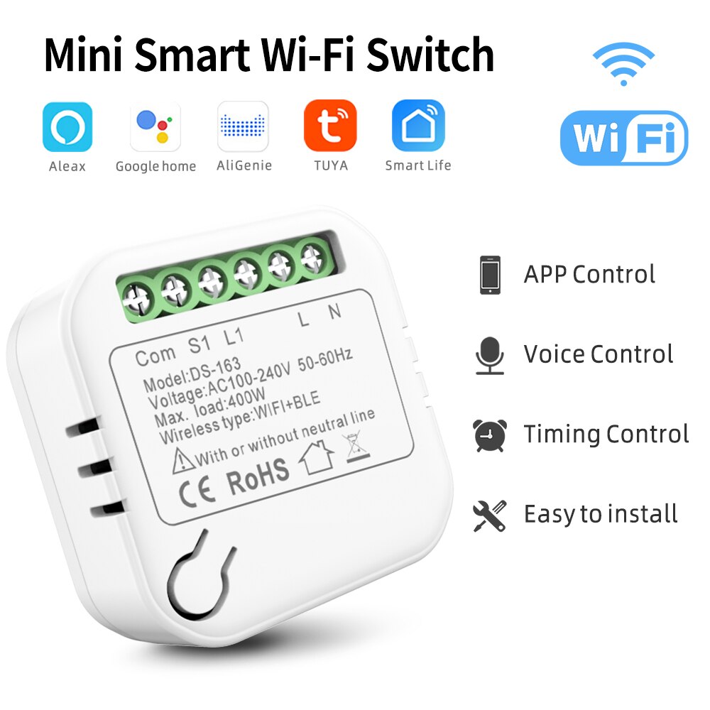 accorto WiFi + Bluetooth interruttore linea neutra e controllo APP abitare fuoco filo (universale) funziona con Alexa eco punto Google casa