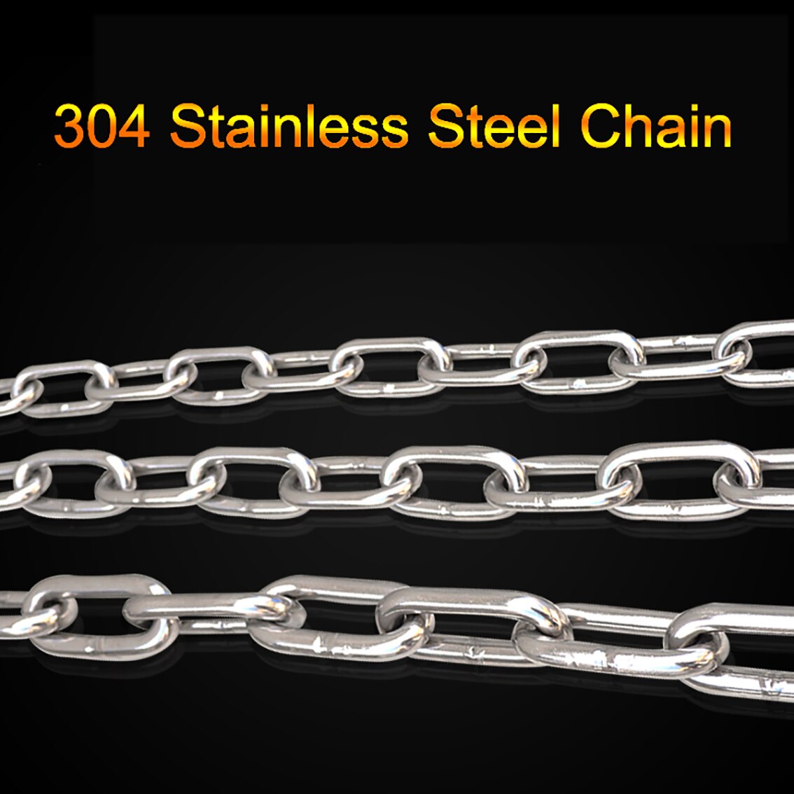 1Meter 1.2-8mm Diameter 304 Stainless Steel Chain Long Link Chain/Short Link Chain Lifting Pet Industry Welded Binding Chain