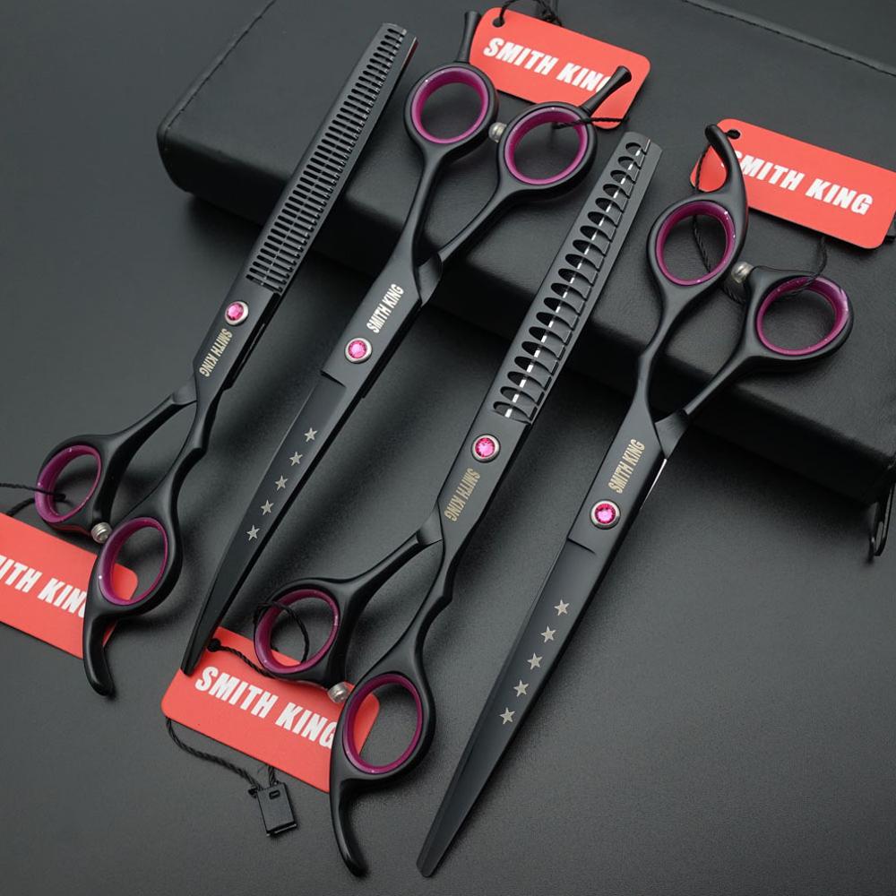 7 inch professionele huisdierverzorgingsschaar, 7НАchte en dunner wordende kippen en gebogen schaar + lederen tas/sets/koffer