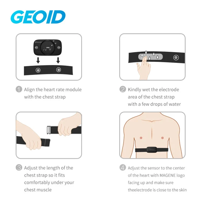 Geoid CS600 Sensor de cadência de velocidade ou HS500 Monitor de frequência cardíaca Bicicleta Computador Velocímetro ANT + Bluetooth Sensor de modelo duplo